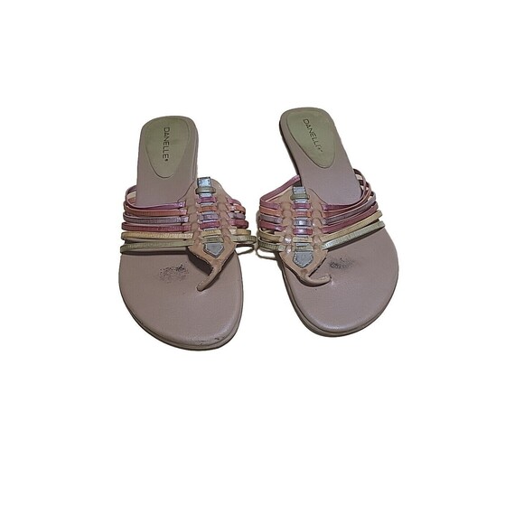 DANELLE Multi-Colored Woven Leather Sandals Size 6.5M - Picture 2 of 4